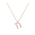 Het - Hebrew Alef-Bet letter diamond Necklace - Het letter